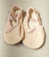 Sz 28 Ballerina Shoes Ballet. Leather Dancing Split Soles, Pink Girls Flats