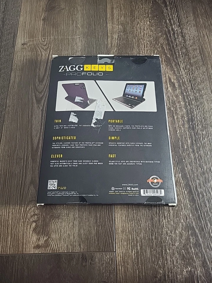 Portafolio de teclas Zagg - Protector iPad con teclado - Púrpura - Caja abierta Foto 2 de 4
