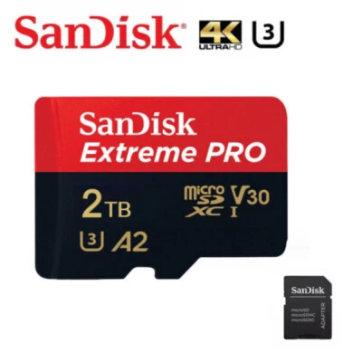 SAN DISK 2TB Extreme Pro Micro SD Karte Speicherkarte C10 V30 TF Memory Card + SD Adapter