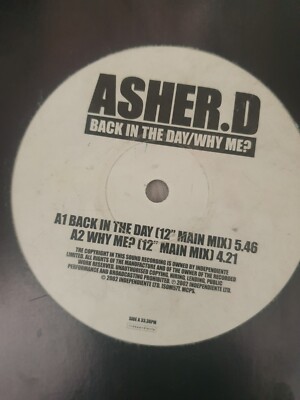 SO SOLID CREW: MC Asher D    Back In The Day 12'' vinyl UK GARAGE RECORD UKG 2002