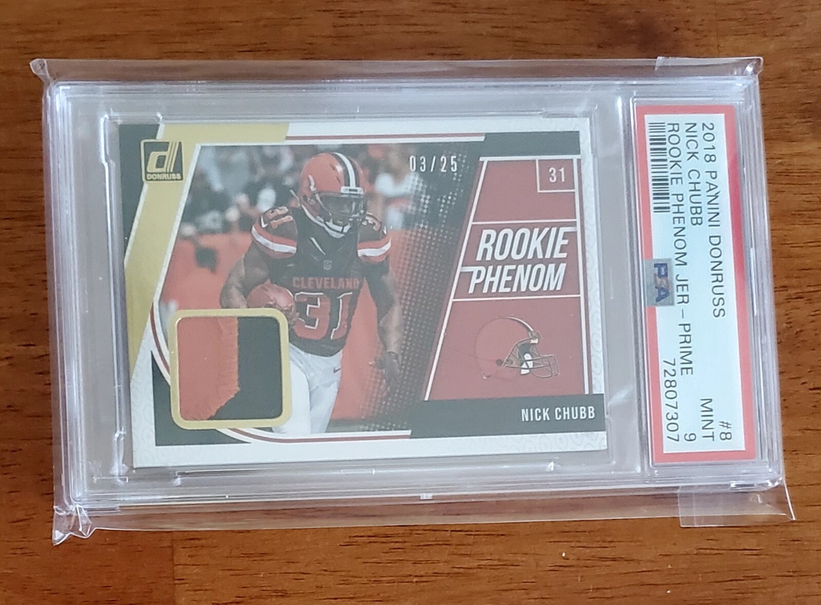 Nick Chubb Panini Donruss Rookie Phenom Jerseys #8 Prime