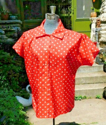 トップス 60s custom needle polka dot shirt Needles Cut Off Polka Dot Shirt - Melton | Garmentory