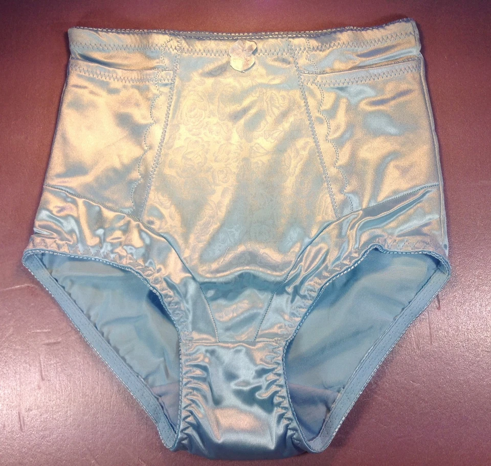 Calzoncillos de mujer, bragas de control Ann Diane talla XL. Azul satinado con 2 bolsillos secretos Foto 4 de 4