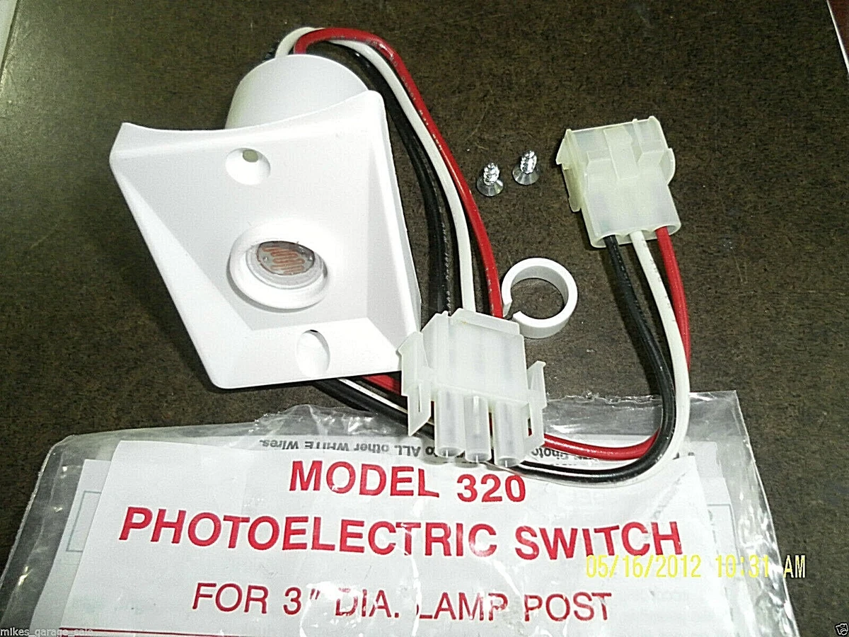 MODEL 320 WHITE replaces ADJUSTA POST PHOTO CELL SWITCH 120 VOLT WHITE IN COLOR