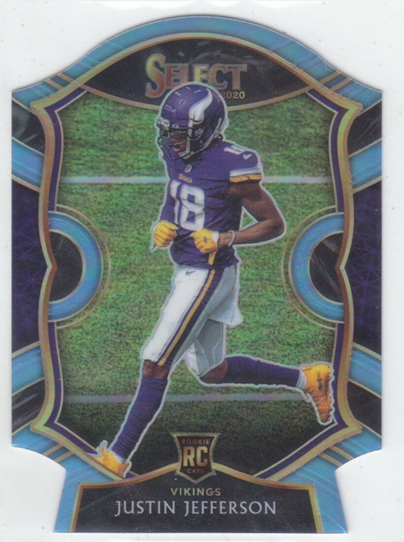 2020 Select JUSTIN JEFFERSON RC LIGHT BLUE PRIZM CONCOURSE DIE-CUT VIKINGS
