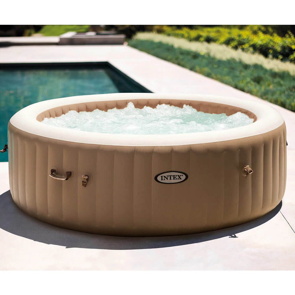 Intex PureSpa Person Bubble Massage Inflatable Hot Tub Sahara Tan
