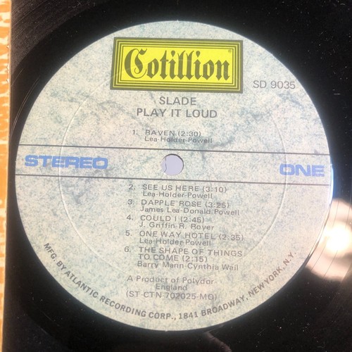 Slade Play It Loud Lp Cotillion SD 9035 1970 debut Lp with the name Slade Vg+ - Picture 4 of 5