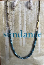 NWT Sundance Catalog Apatite Beaded Brass Necklace