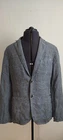 AT.P.CO ATPCO Mens Summer Blazer Jacket Linen Cotton Blue Plaid Size 48 38