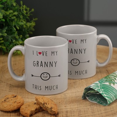 I Love my Granny so much Tasse Kaffeetasse Tee lustig Neuheit Geschenk Witz Familie