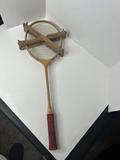 Vintage Wooden Slazenger Badminton Racket College wood Protector Made In Eng