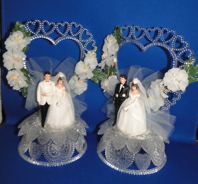 New Wilton Vintage ''Crystal Fantasy'' Wedding CakeTop, lt blue, black/white coat