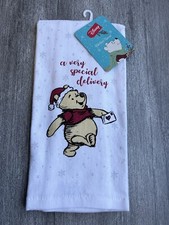 New Disney Winnie the Pooh Special Delivery Christmas Kitchen Towel 16 x 26