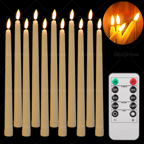 12 Set Stabkerzen LED Kerzen flackernd mit Timer Fernbedienung Weihnachten Dekor - Bild 3 von 31