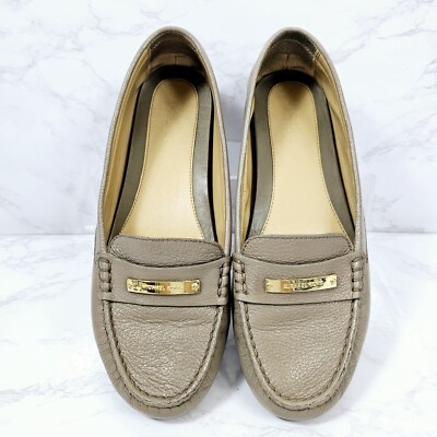 Michael Kors Size 8M Women's Loafer Flats Brown Gray Leather