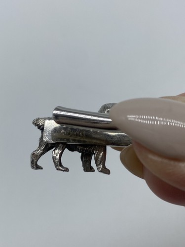 EMMONS Tie Clip Clasp Dog Puppy Irish Setter Silver Tone Gordon English Vintage - Picture 5 of 6