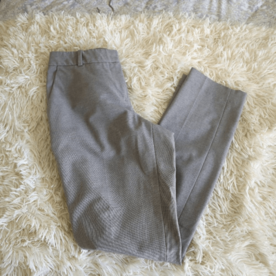 slim fit dress slacks Light Grey Stretch Fresco Custom Dress Pants – Black Lapel main image 1