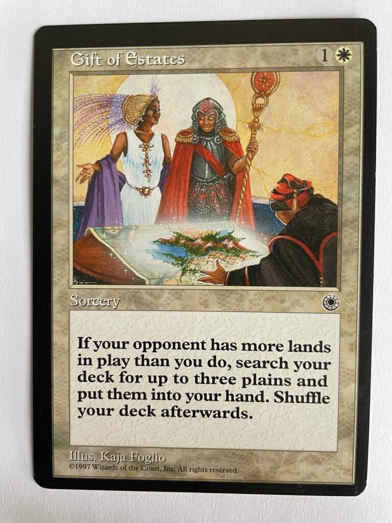 MTG MISPRINT ERROR MISCUT PORTAL GIFT OF ESTATE RARE WHITE SORCERY OFF  CENTER | eBay