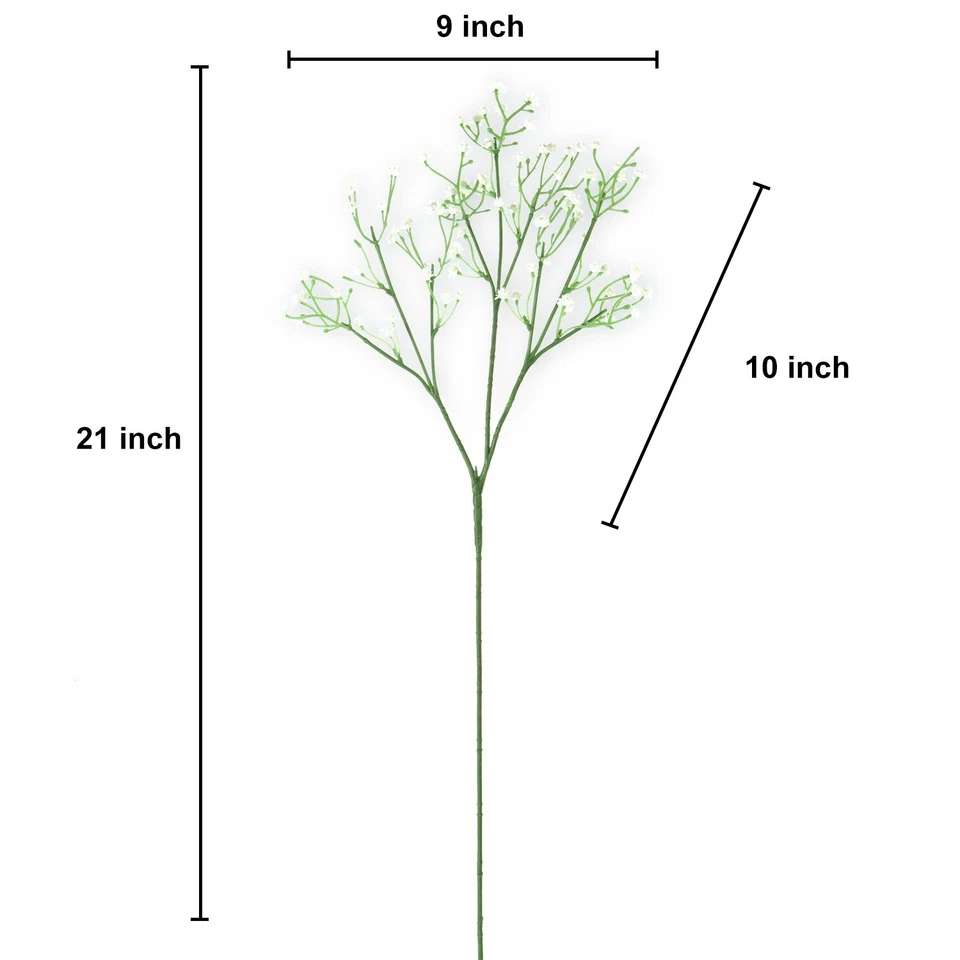 EZFLOWERY 12 Piezas Flores Artificiales Aliento Bebé, Gypsophila Tacto Real, Blanco Foto 3 de 4