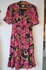  Karen Millen tropical silk dress UK 8 