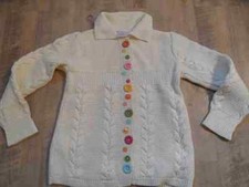 GYMBOREE joli cardigan crème à boutons colorés taille 5 J avec NEUF ST1216