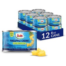 Dole Canned Fruit, Pineapple Chunks in 100 Pineapple Juice, Gluten Free, Pan...