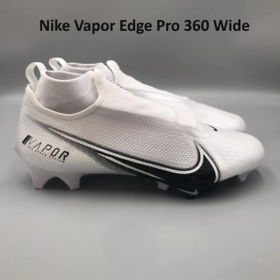 Nike Vapor Edge Pro 360 Wide Football Cleats Men's White Black CV6348-100 Sz 15W