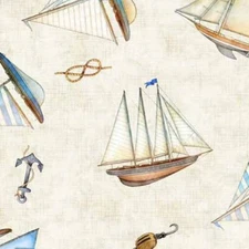 QT Fabrics Siren's Call by Dan Morris 29994 E Ecru Ship Toss Cotton