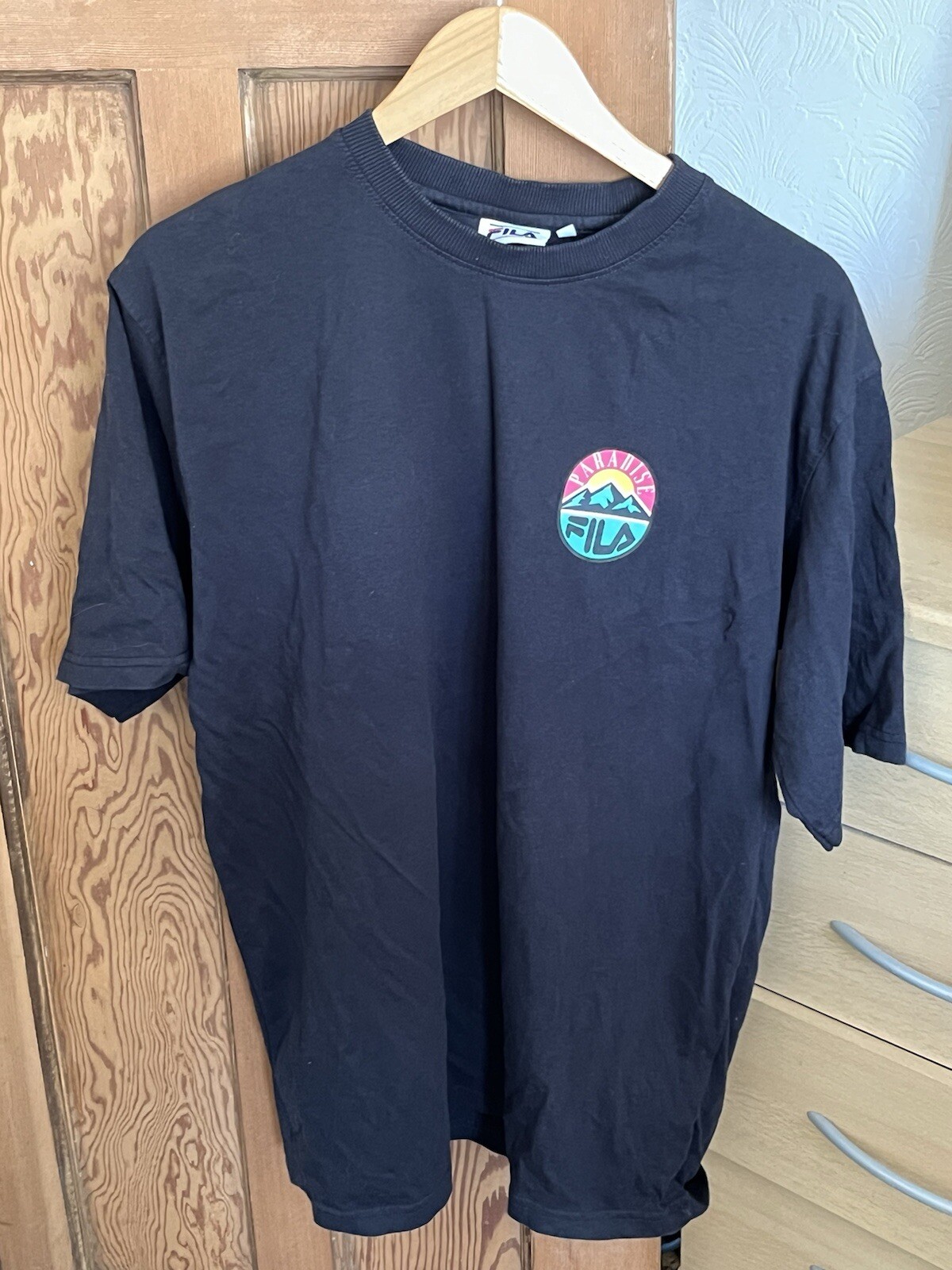 T shirt Fila vintage nera taglia XL