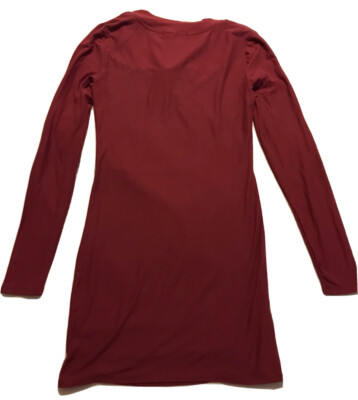 Derek Heart Women's Size M Maroon Casual Dress Long Sleeve Cross Back | eBay