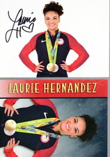 LAURIE HERNANDEZ HAND SIGNED 5x7 COLOR PHOTO+COA+BONUS 5x7       OLYMPIC GYMNAST