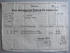 Goodyear Tire & Rubber Co. ~ All Weather Treads ~ 1917 LETTERHEAD Toledo Ohio