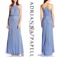 Adrianna Papell beaded halter blouson gown
