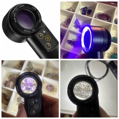 10X 20X Antique Jewelry Diamond Identification Magnifying Glass with LED Light