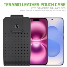 Cellet Teramo Leather Phone Holster with Belt Clip Fits Medium Size Cell Phone