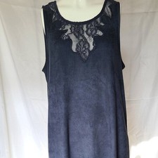 Altar'd State Blue Faux Suede Lace Mini Dress Scallop Hem Boho Festival Largeye
