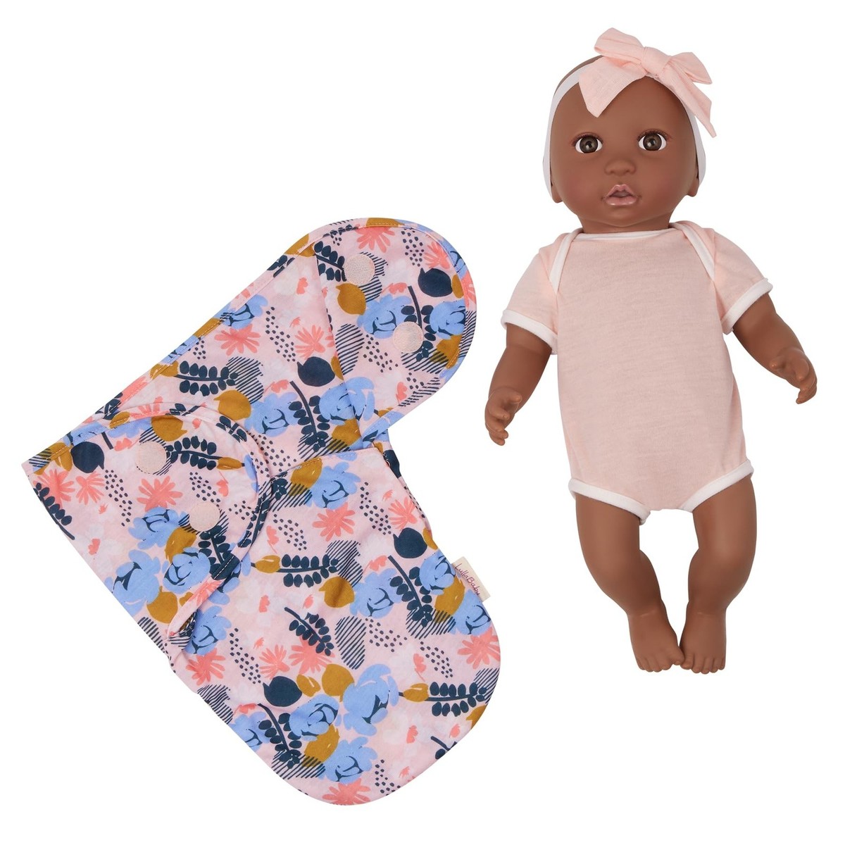 LullaBaby – 14-Inch Realistic Baby Doll – Floral Swaddle & Pink