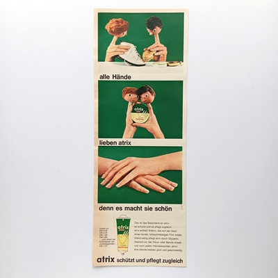 1961 atrix Handcreme Beiersdorf Hamburg Werbeanzeige Werbung Reklame Advertising