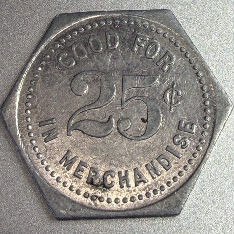 Kansas, Seneca Strathman’s Racket Store Good for 25¢ Aluminum Token 387020