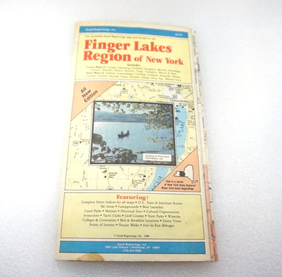 1986 Complete Good Beginning's Map and Guide for Finger Lakes Region of New York