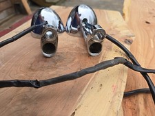 Vintage Motorcycle Turn Signal Lights Chrome Pair W Wiring Harness Harley... Vintage Motorcycle Turn Signal Lights Chrome Pair W Wiring Harness Harley...