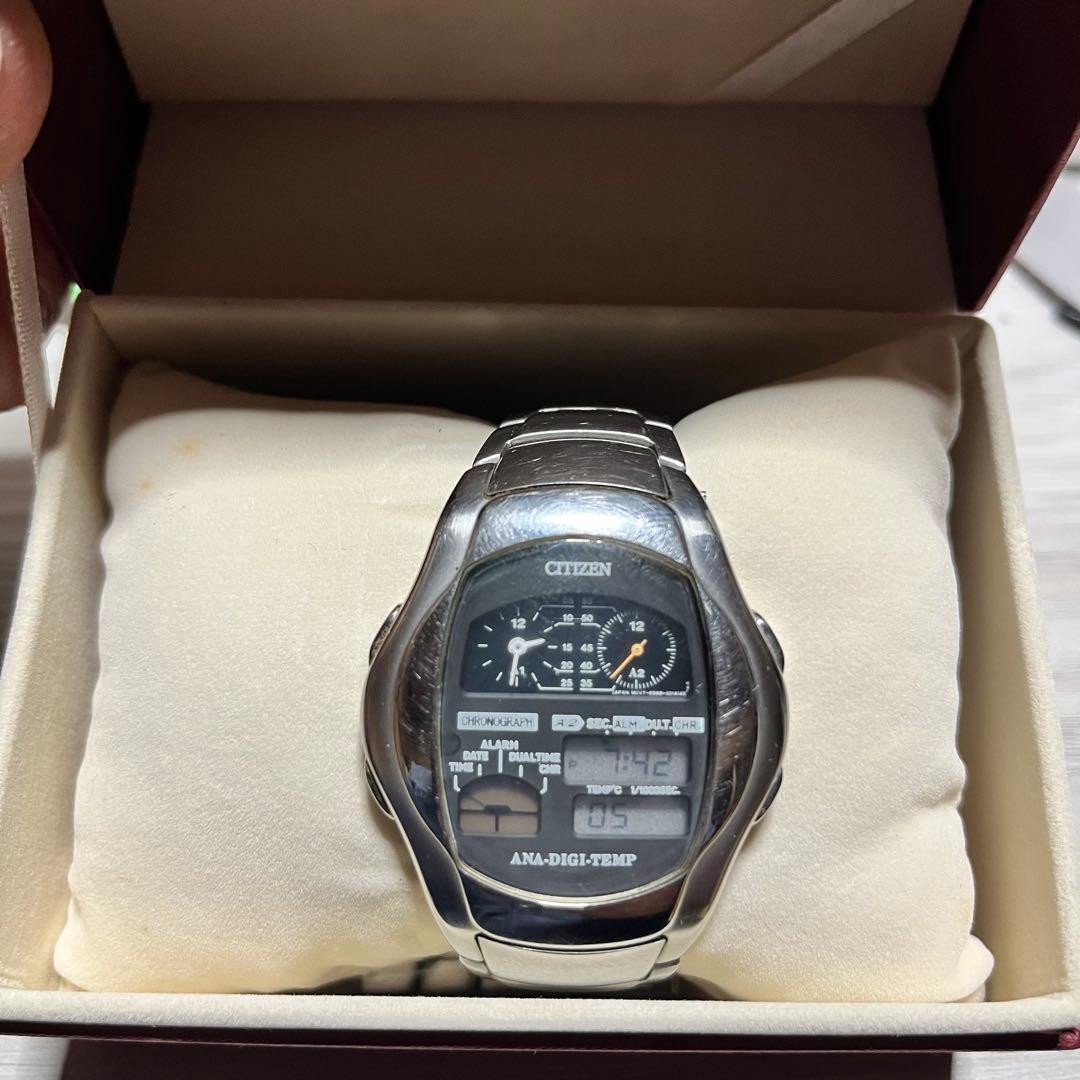CITIZEN ANA-DIGI TEMP ステンレス時計 CITIZEN Ana Digi Temp Chronograph Alternative 8989-S018196 Day
