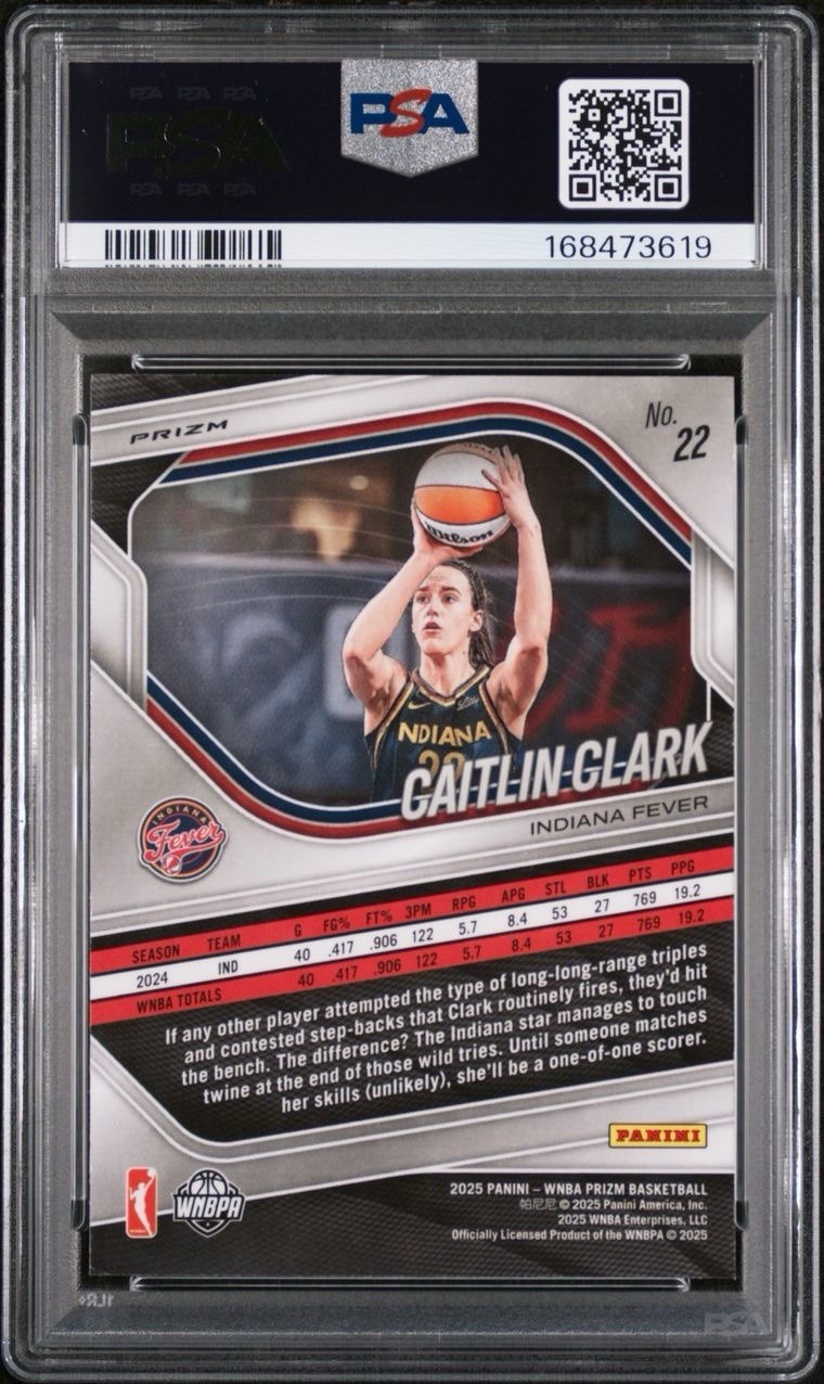 🔥 2025 Prizm WNBA Caitlin Clark White Seismic PSA 9 view 2
