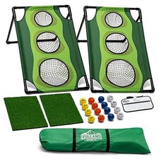 Golf Cornhole Outdoor Game, Par 1 Set, Cornhole Boards for Golfers, Chipping
