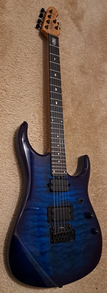 Sterling Music Man "Petrucci" JP-150D Guitar, Coil Split, Cerulean Paradise - Image 2 of 4