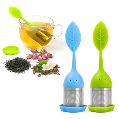 2 PCS Silicone Tea Infusers Fine Mesh Loose Leaf Filter Steeper Green Blue