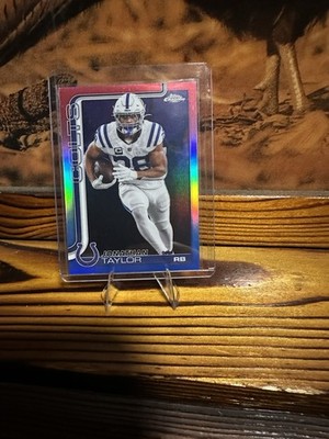 2025 Topps Chrome Colts Jonathan Taylor 130 Red White and Blue Refractor