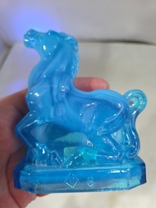 Boyd glass Joey Horse Azure Blue Swirl Glass  Amazing 