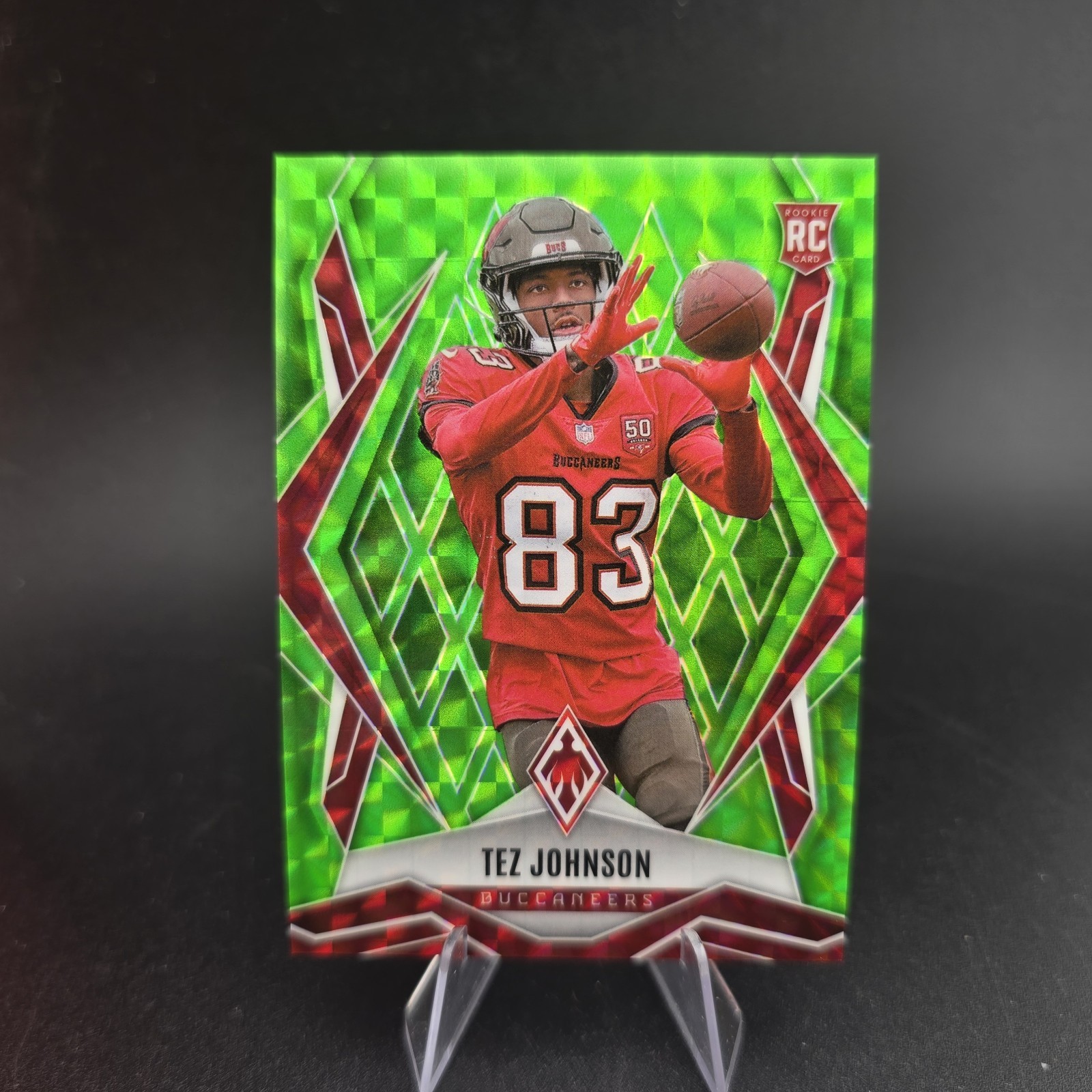 2025 Panini Phoenix - Rookies Tez Johnson #166 Lime Green Pyramids /285 (RC)