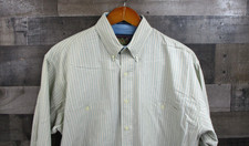 Vintage Chaps Ralph Lauren Shirt Mens 15.5 32/33 Stripe Button Down USA 90s